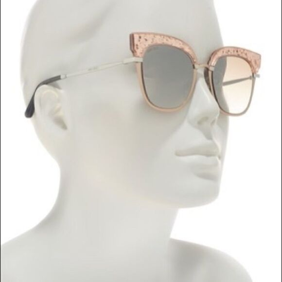 Jimmy Choo Rosy 51mm Cat Eye Glitter Rimmed Sunglasses, NWT - Picture 2 of 7